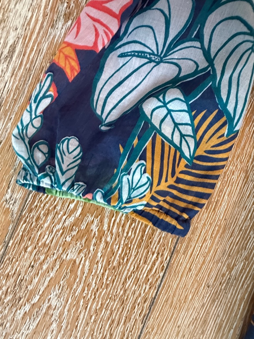 Tori Richard Navy Tropical Off-Shoulder Dress - Picture 3 of 11